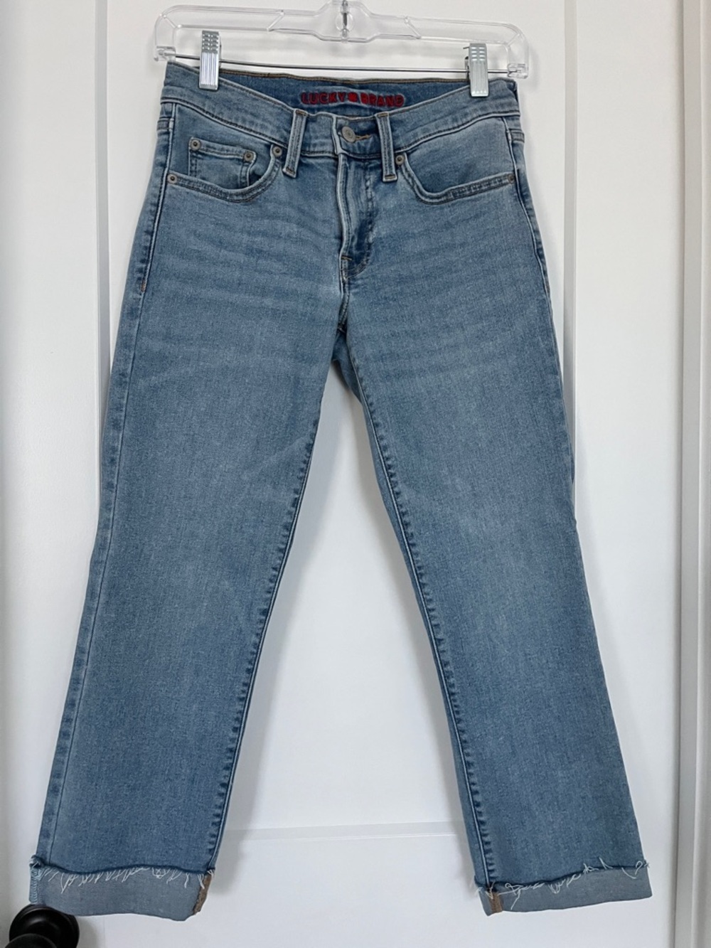 Lucky Brand Women's Light Blue Ankle Cropped Straight Jeans